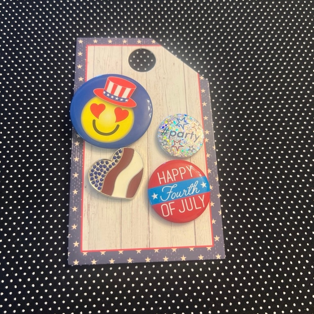 Patriotic Button Pin Set